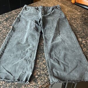 GAP high rise, wide leg size 14 Charcoal Jean button fly